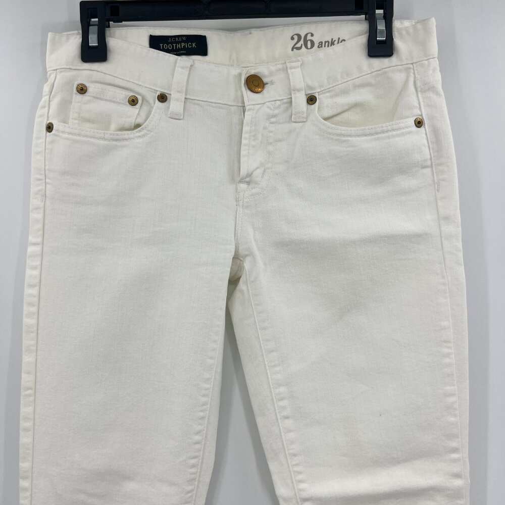 J.Crew Toothpick Skinny White Jeans Women's 26 - Picture 2 of 9